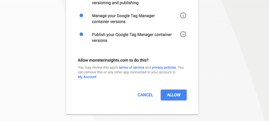 monsterinsights authentication with google analytics pic